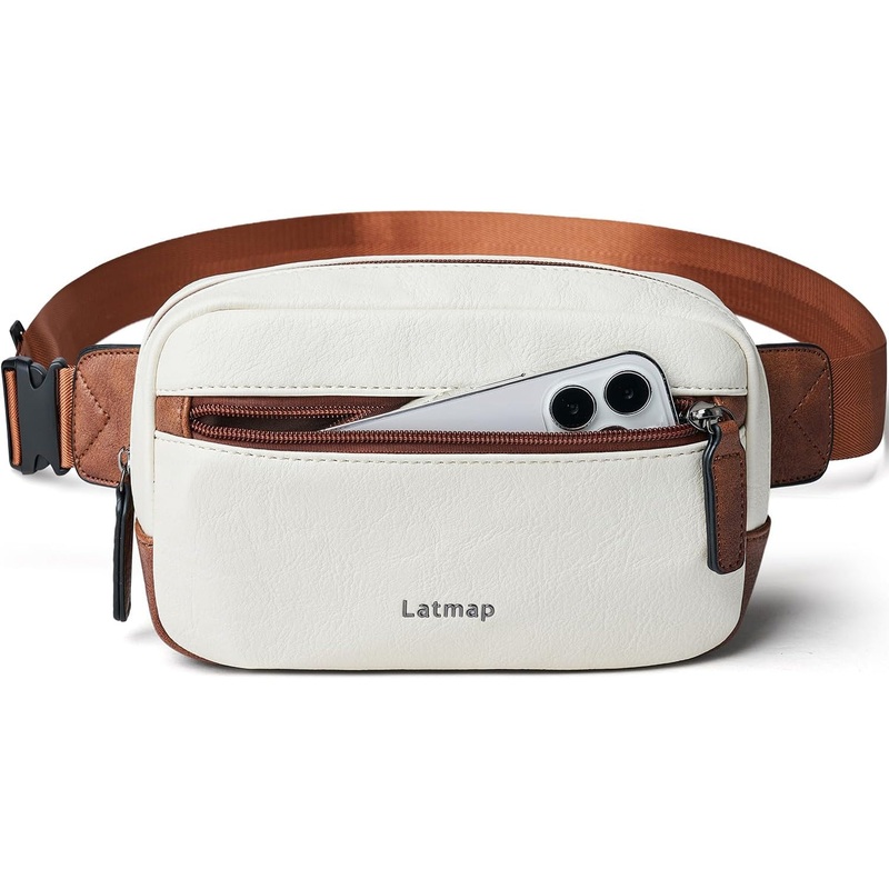 2L Fashion Belt Bag Small Crossbody Faux Leather Waterproof Chest Bag
