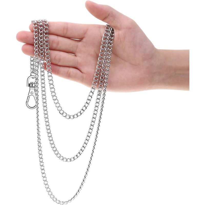 3-Piece Gothic Wallet Chains, Belt Chain, Jeans Pocket Chain, Unisex