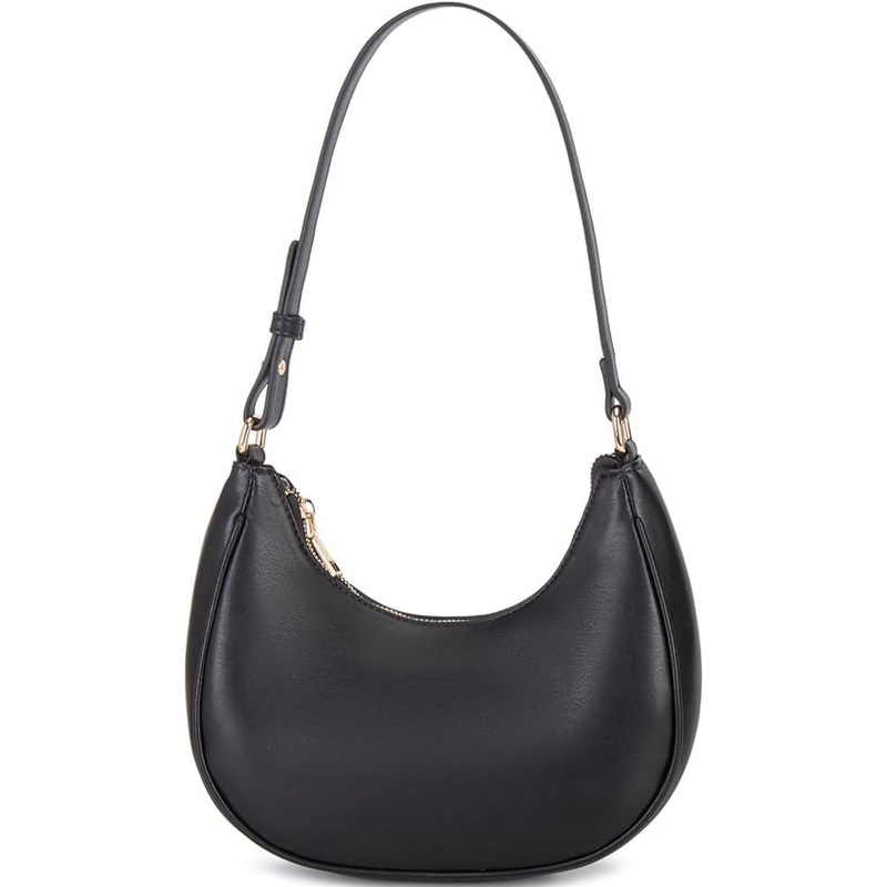 Crescent Shoulder Bags for Women, Cute Hobo Handbag with Zipper Closure