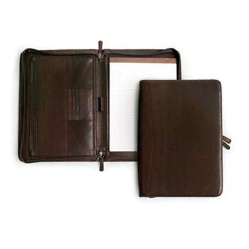 Osgoode Marley Zip File Portfolio Leather Pad Holder  - Black