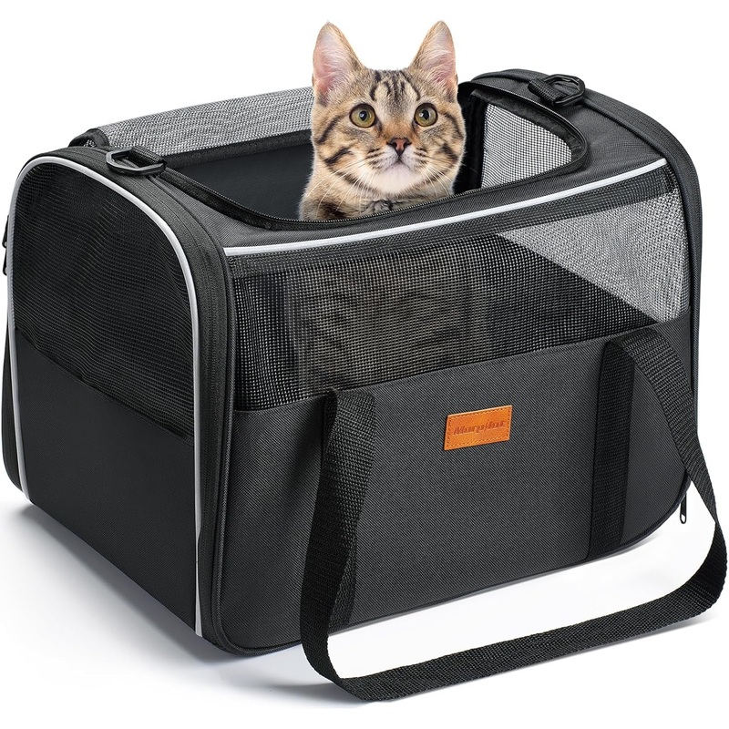 Portable Pet Carrier for Cats & Puppy to 14lbs, TSA Approved & Collapsible
