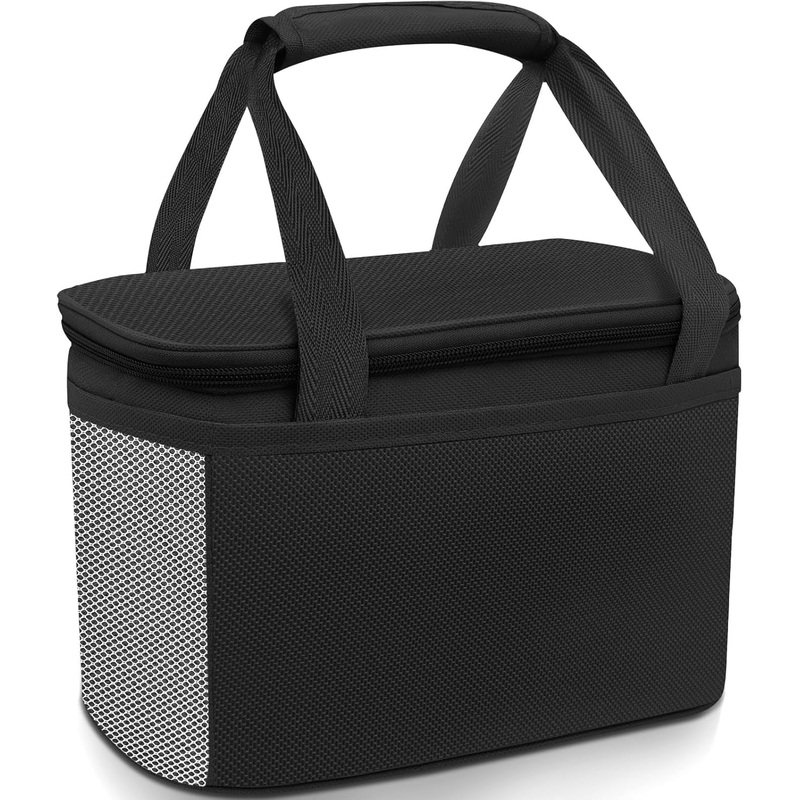 Reusable Insulated Lunch Bag, Leakproof Cooler Lunch Tote Bags, Black