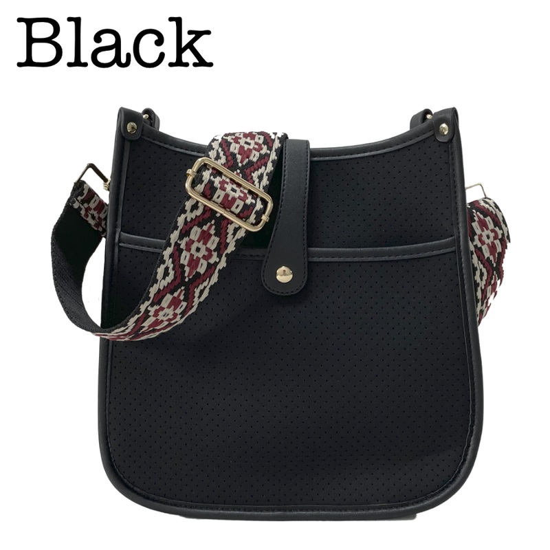 Threaded Pear Neoprene Courier - Black/Pink Camo Strap