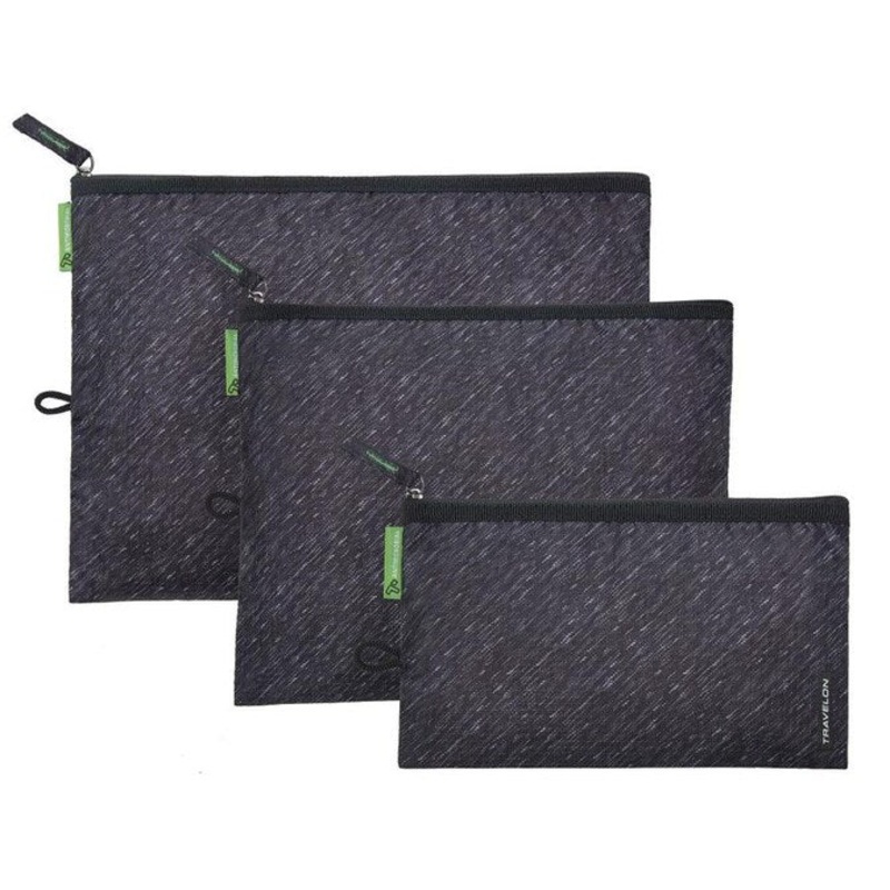Travelon CLEAN Antimicrobial Set of 3 Pouches- Grey Heather