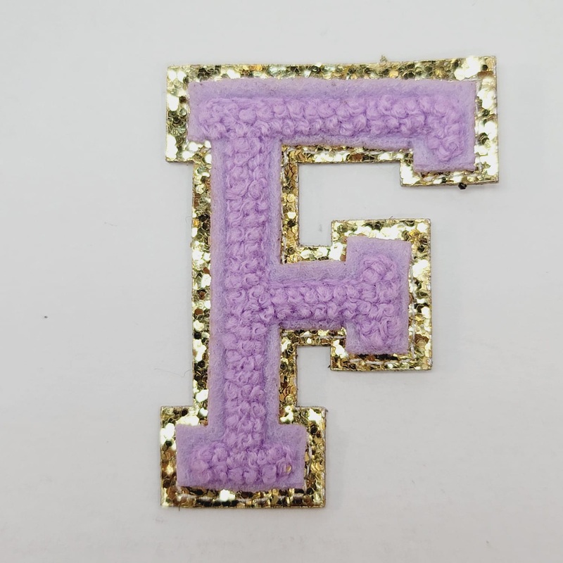 Varsity Letter Patch F - Lavender