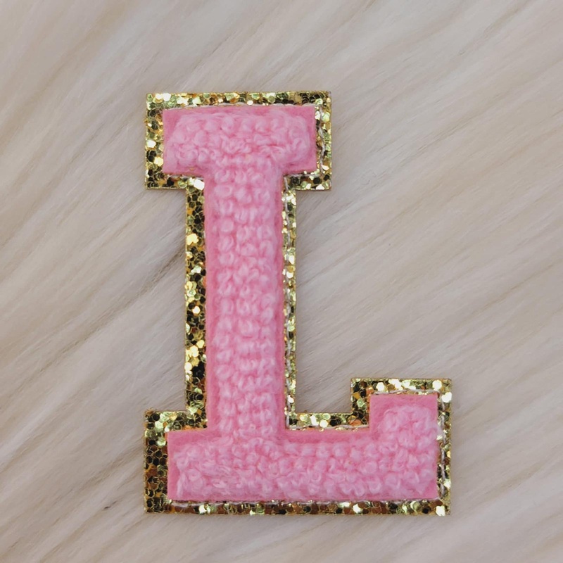 Varsity Letter Patch L - Soft Pink