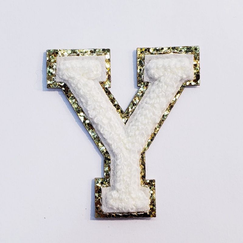 Varsity Letter Patch Y  - White