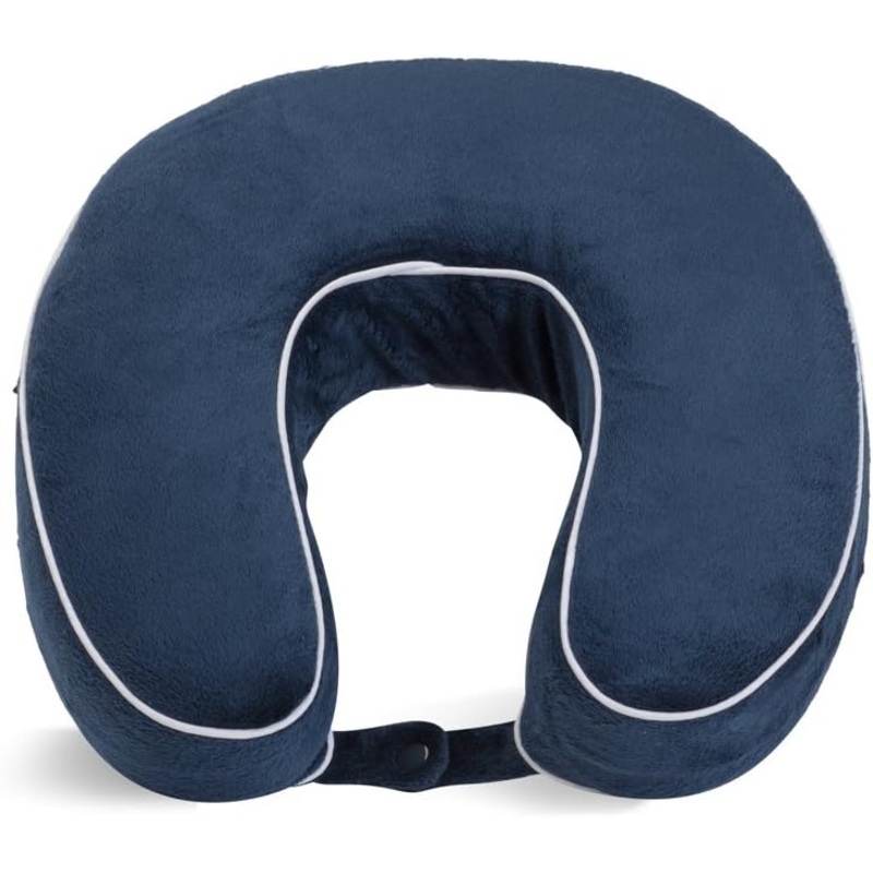 Wolf Essentials Soft Memory Foam Travel Neck Pillow - Navy