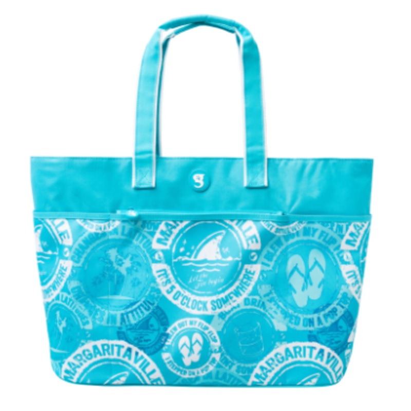 Geckobrands Large Beach Tote - Teal Print