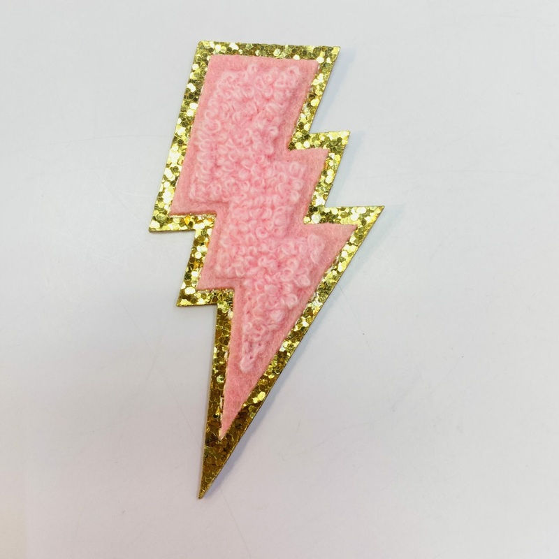 Lightening Bolt Patch -Soft Pink