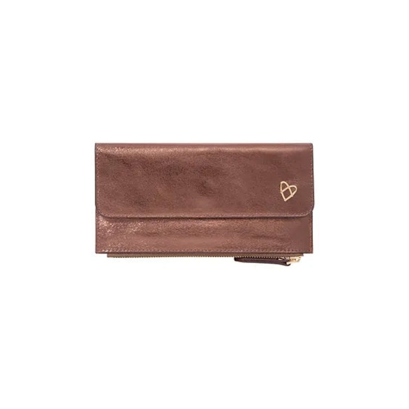 Patent of Heart Odele Leather Slim Wallet - Metallic Bronze