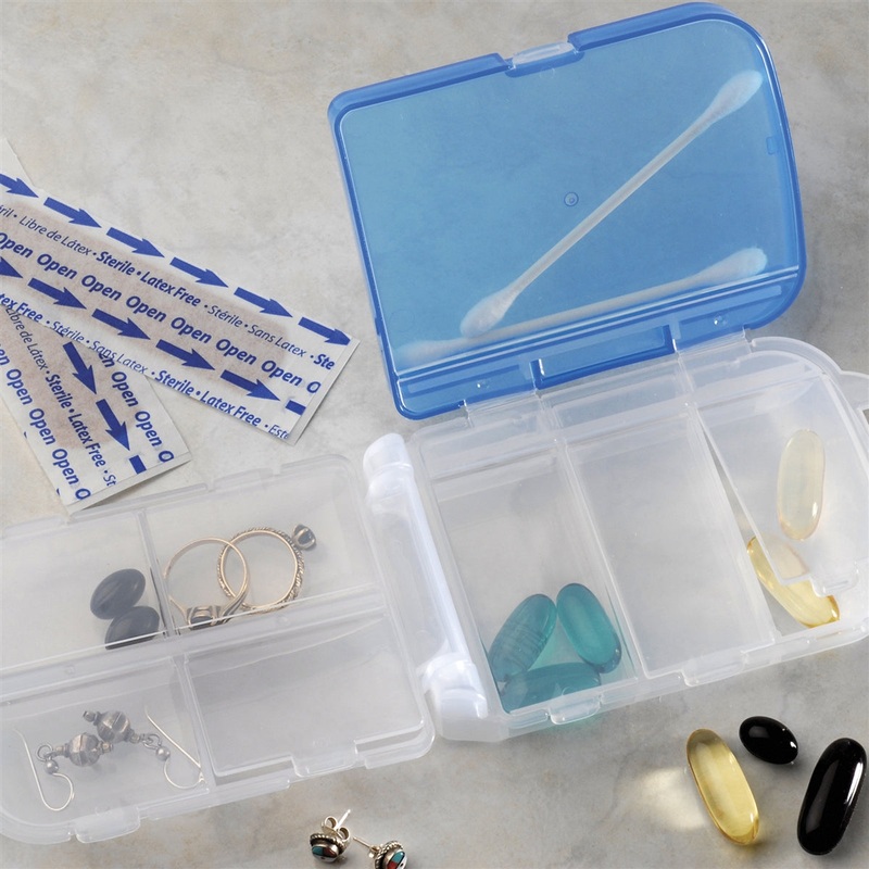 Talus Smooth Trip Tri-fold Pill and Storage Box - Blue/Clear