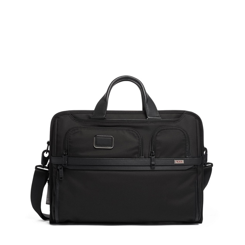 TUMI Alpha Compact Large Screen Laptop Brief - Black