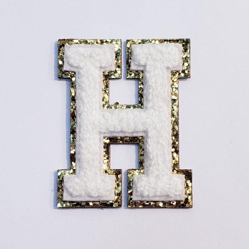 Varsity Letter Patch H - White