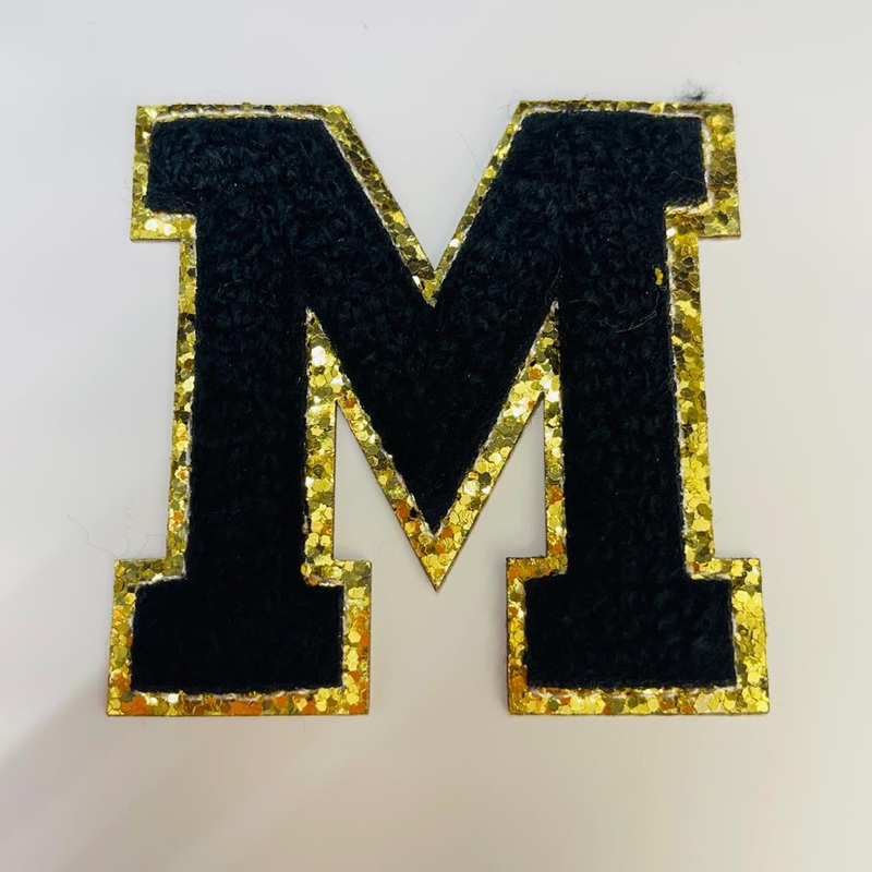 Varsity Letter Patch M - Black