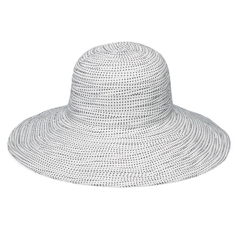 Wallaroo Scrunchie Hat UPF 50+ - White/Black Dots