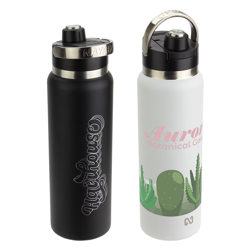 NAYAD Traveler 40 oz Stainless Double-wall Bottle with Twist-Top Spout