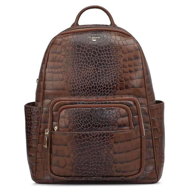 Croco Leather Backpack - Date