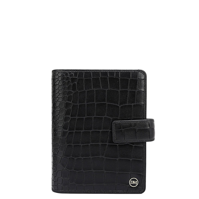 Croco Leather Filo Fax - Black