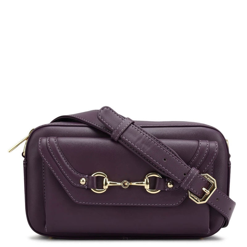 Mini Plain Leather Sling - Grapevine