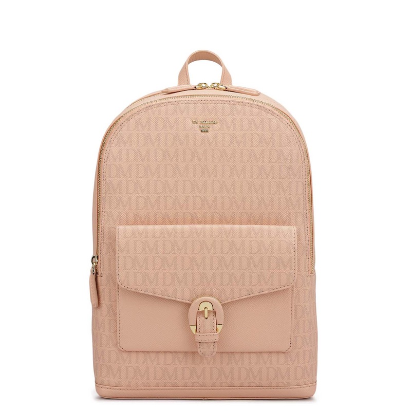 Monogram Franzy Leather Backpack - Peach