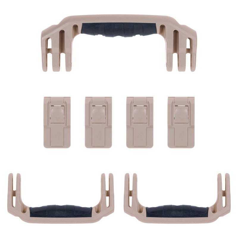 Pelican 1607 Air Replacement Handles & Latches, Desert Tan (Set of 3 Handles, 4 Latches)