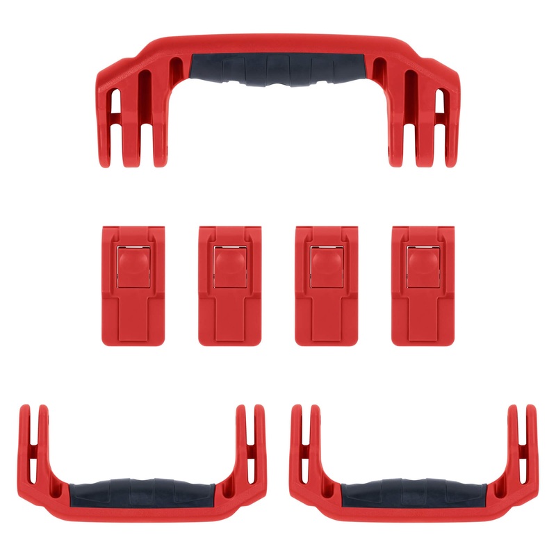 Pelican 1607 Air Replacement Handles & Latches, Red (Set of 3 Handles, 4 Latches)