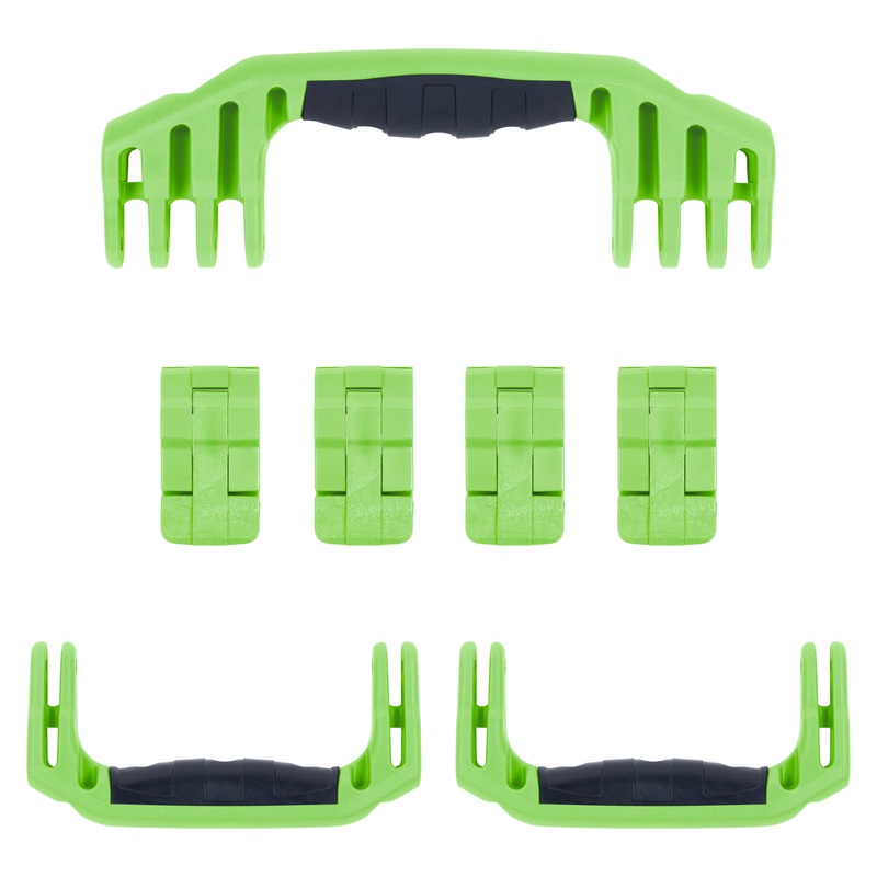 Pelican 1610 Replacement Handles & Latches, Lime Green (Set of 3 Handles, 4 Latches)