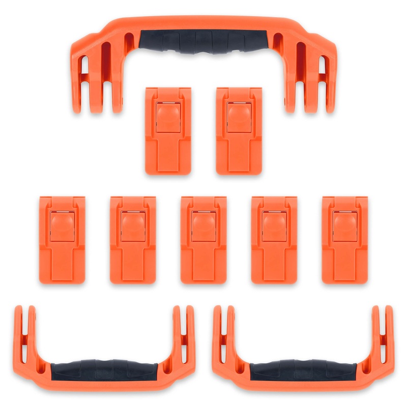 Pelican 1650 Replacement Handles & Push-Button Latches Set - Orange