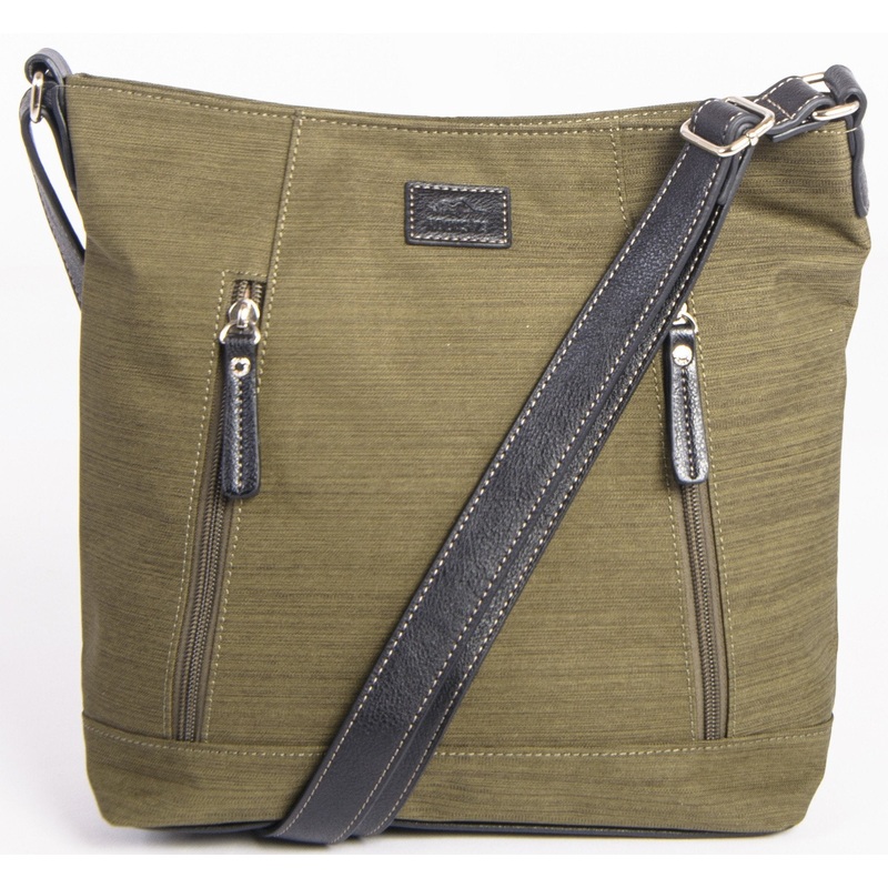 Roots Textured Polyester North South Crossbody