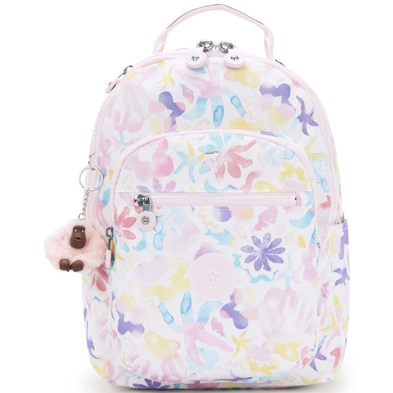 Kipling Seoul Small Printed Tablet Backpack - Aqua Sea