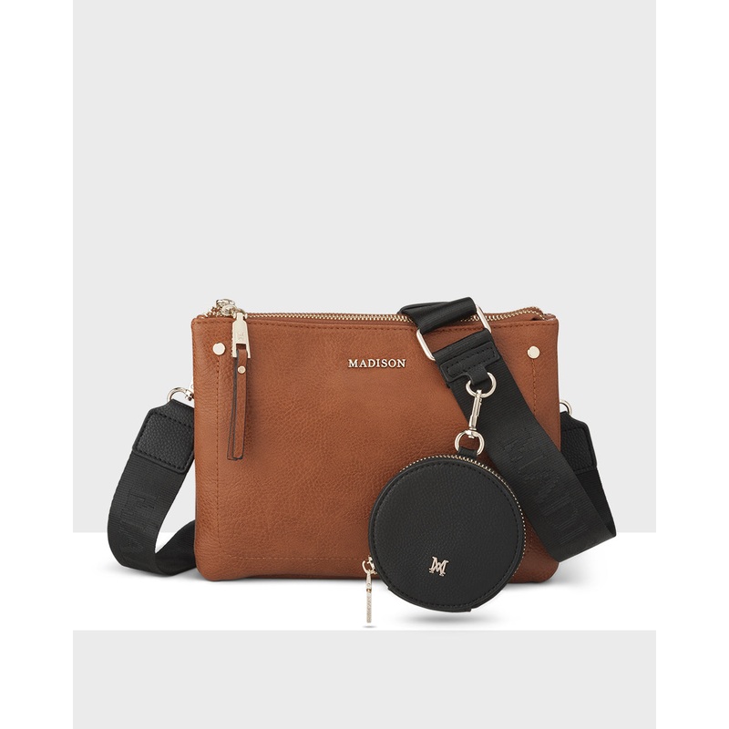 Charlotte Double Zip Crossbody Bag + Utility Bag Strap