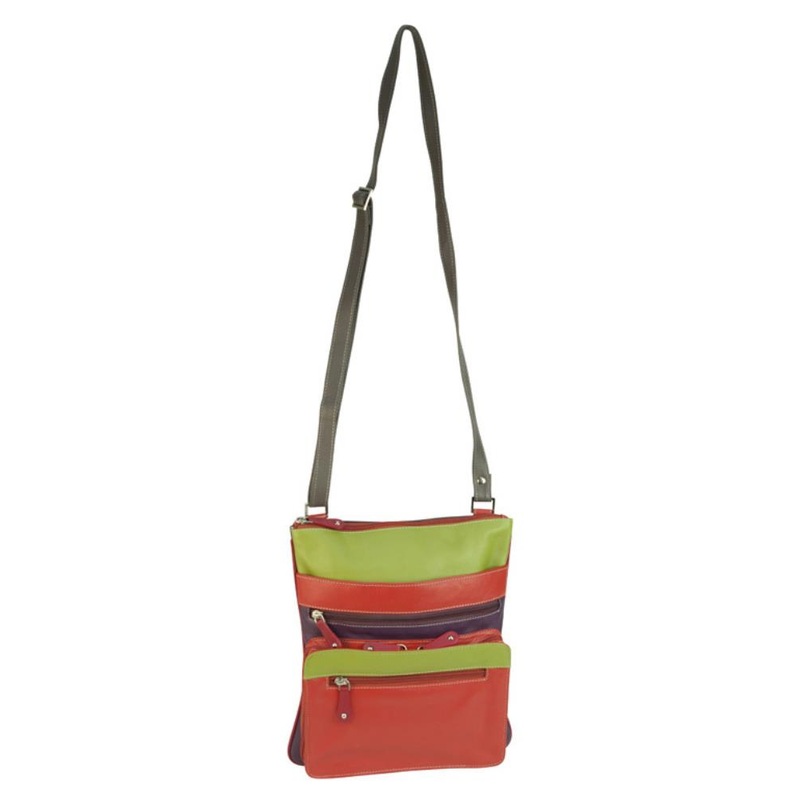 Franco Bonini - 3849 Leather Side Bag - Orange/Multi