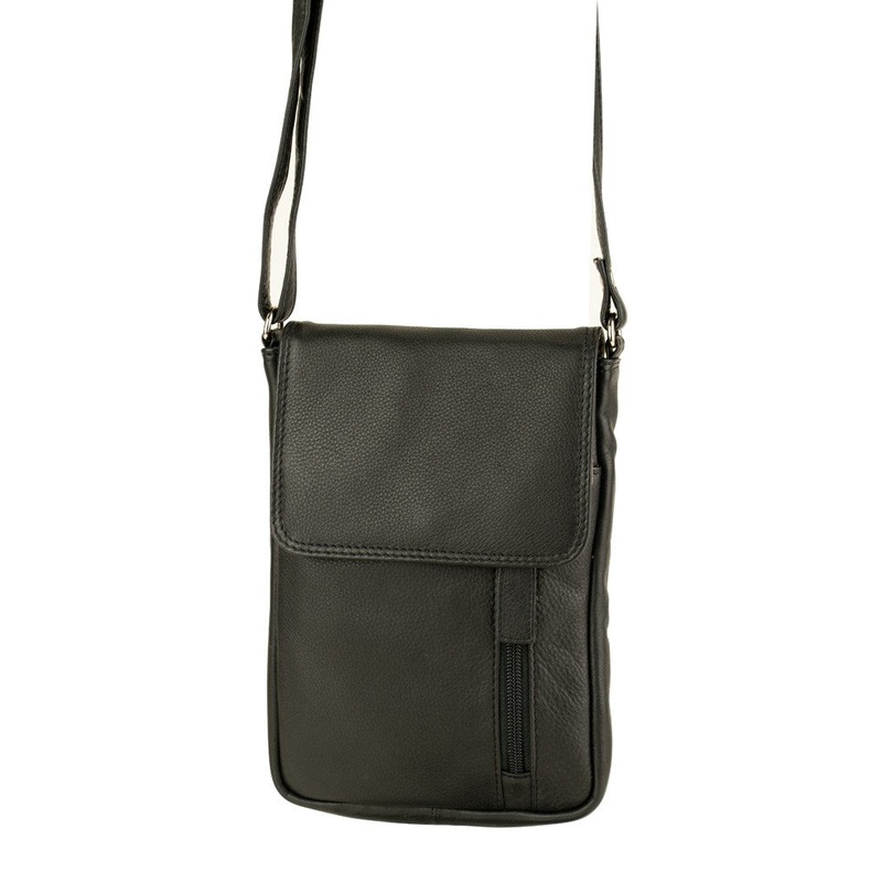 Franco Bonini 7020 - Leather small crossbody phone bag - Black