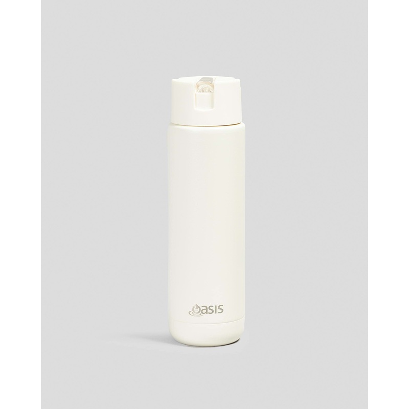 Oasis - 8867 MODA 700Ml Ceramic tripple wall insulated Bottle w Straw - Alabaster