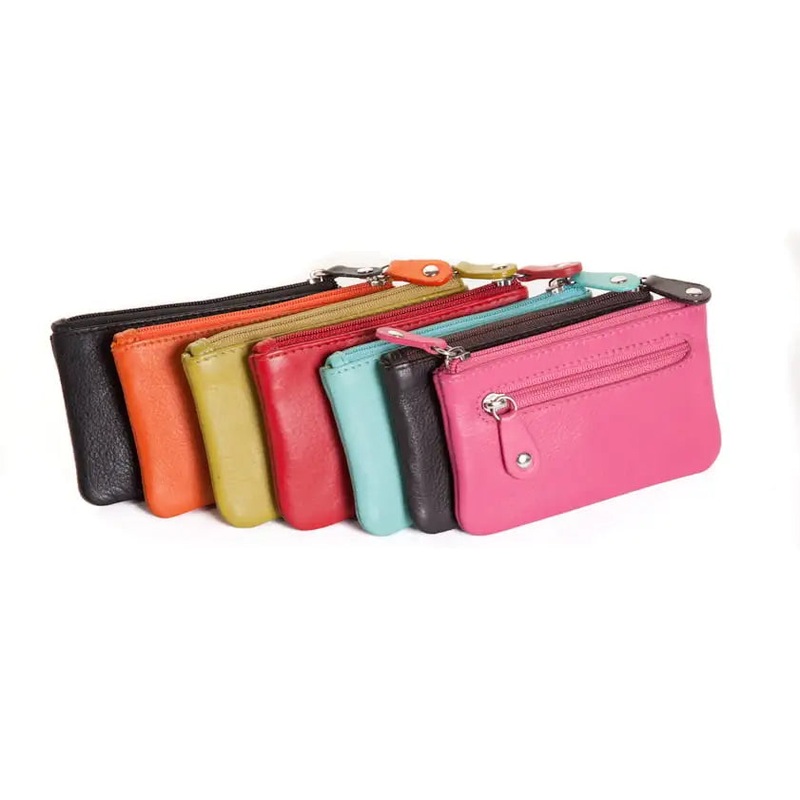 Oran - WK-364 Saba flat Leather coin purse - Emerald Green