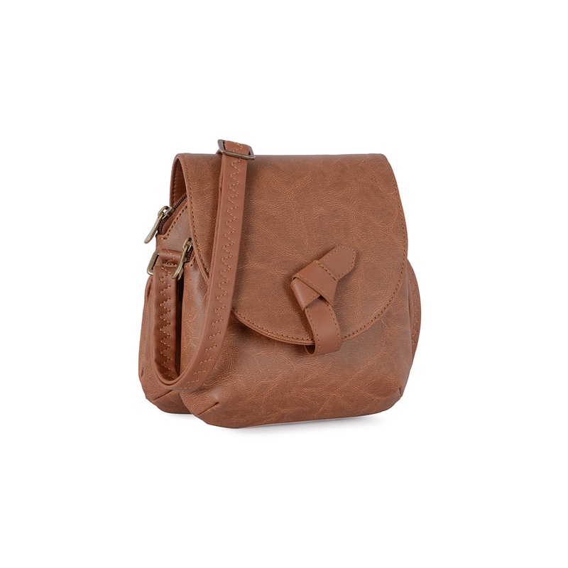 Dalien Tan Small Saddle Bag
