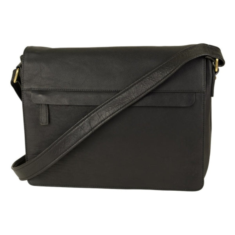 Franco Bonini 16-0020 Black leather PC Compatible satchel