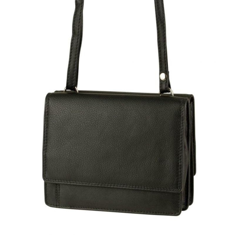 Franco Bonini 19-070 Black leather 2 sided oraganiser handbag
