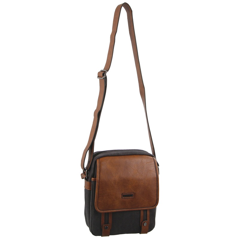Pierre Cardin- PC2580 Canvas/PU Body Bag - Black