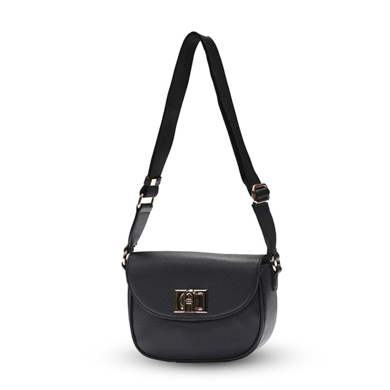 Tosca - TH051 Small Saddle flap handbag - Black
