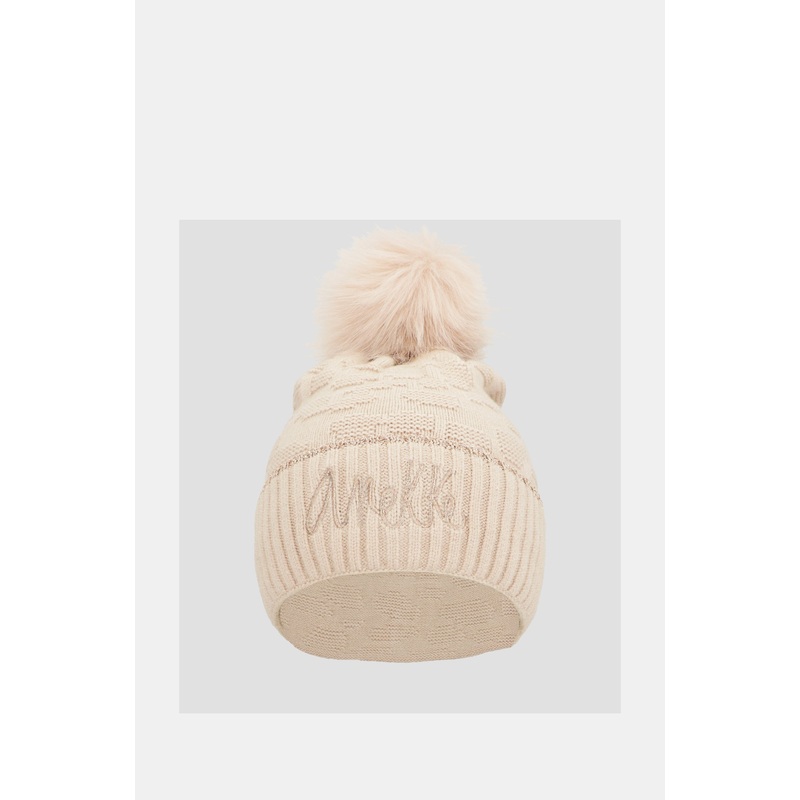 Beige Shod Knit Hat
