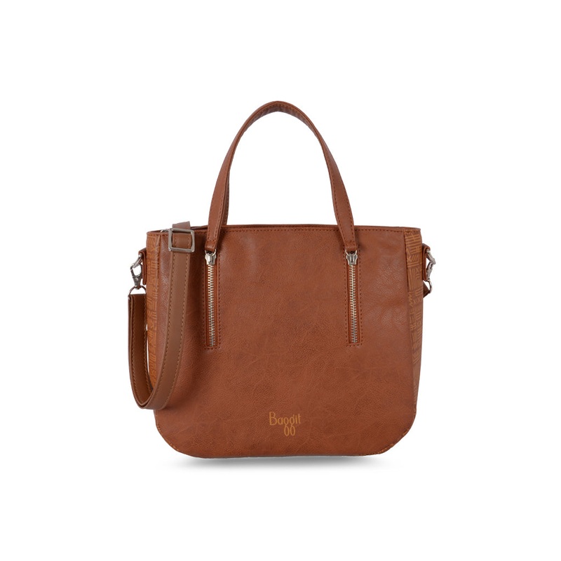 Blingy Tan Medium Saddle Bag