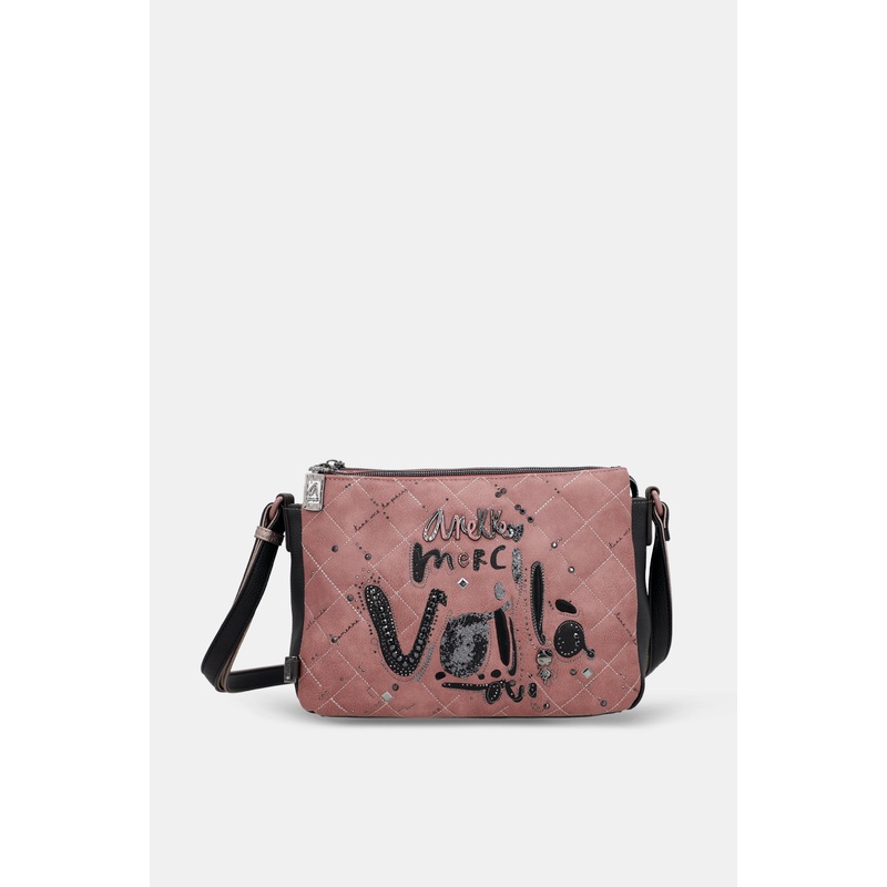 Parisian 3-compartment printed crossbody bag