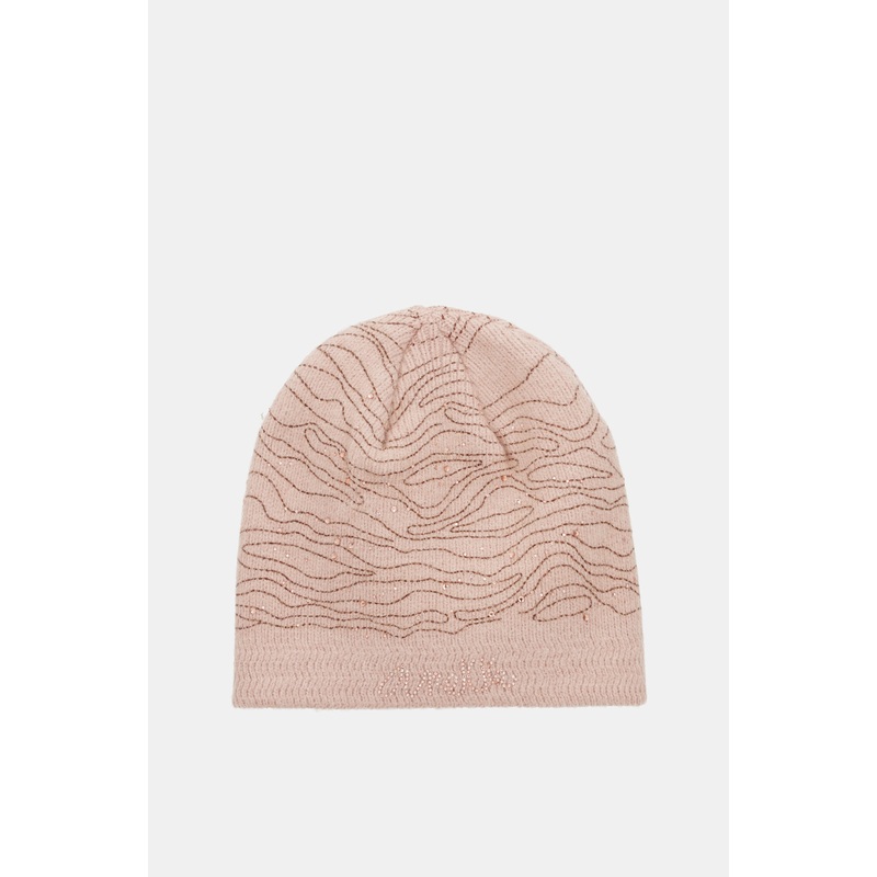 Pink knitted beanie
