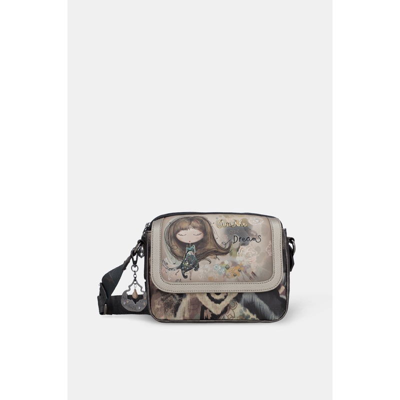 Real oval flap crossbody bag