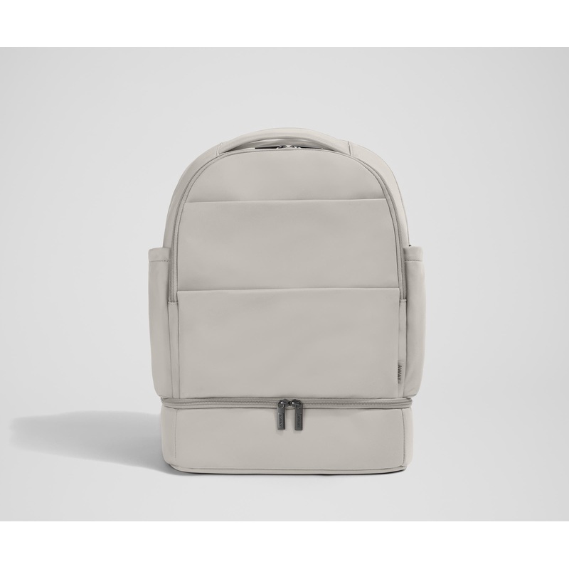 The Double Diaper Backpack in Cloud Gray