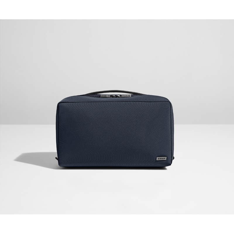 The Large Toiletry Bag in Navy Blue