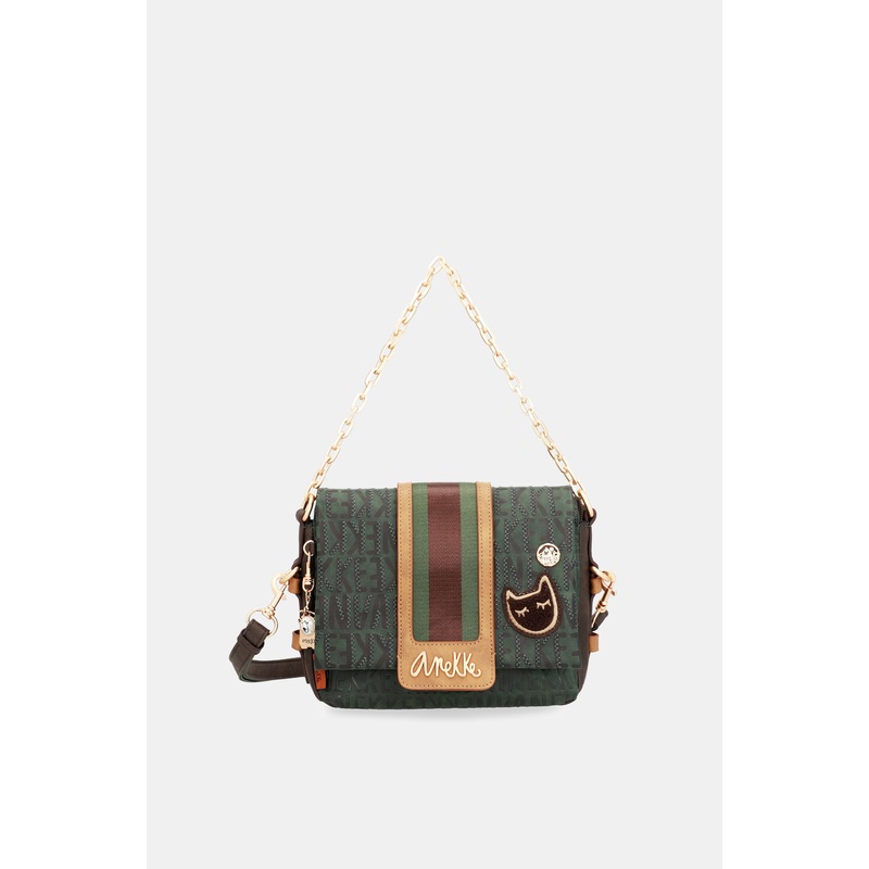 Urban green flap shoulder bag