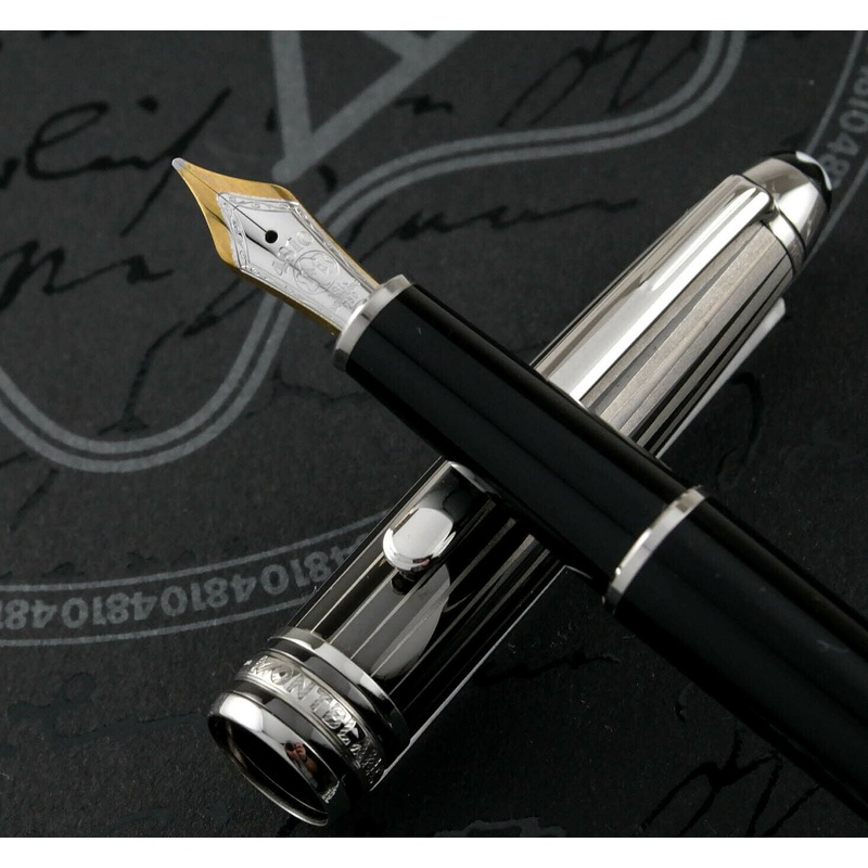 Montblanc Solitaire Doue Black and White Fountain Pen - M Nib